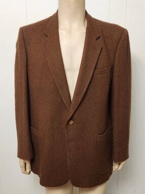 brown blazer 44L men's brown silk blend Giorgio Sant'Angelo 1980s